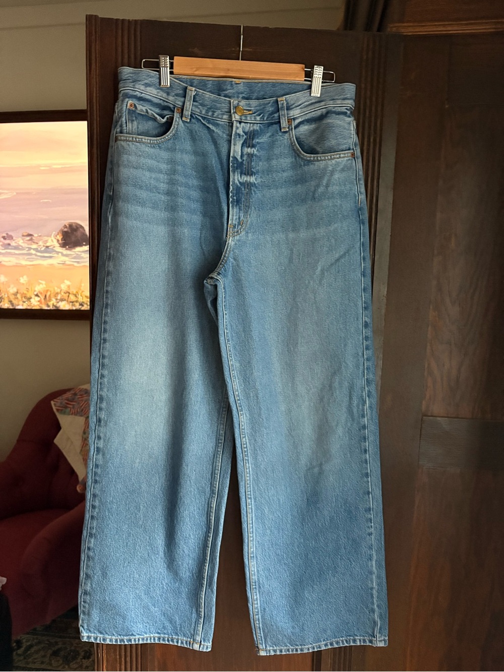 B SIDES Elissa Wide Leg Jeans in Tate Vintage Blue Wash - Picture 2 of 3